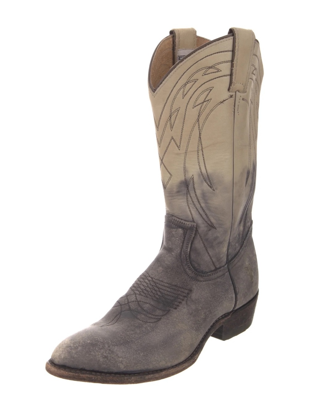 Frye Two-Tone Taupe and Gray Women's Western Heeled Boot